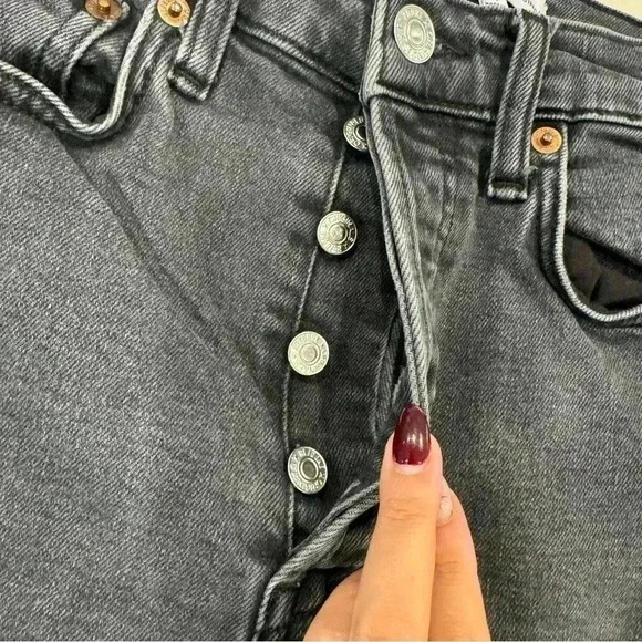 RE/DONE Originals High Rise Ankle Crop in Faded Black 27 146770 - Picture 8 of 8